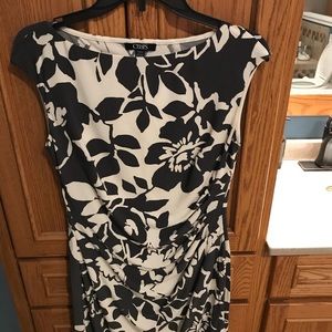 Chaps grey and white dress